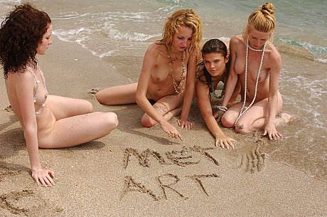 Lesbian babes & their playful GFs Milana B & Adriana E tease nude at the beach - Image 8 of 20  in Lesbian category   featuring Milana B, Adriana E 