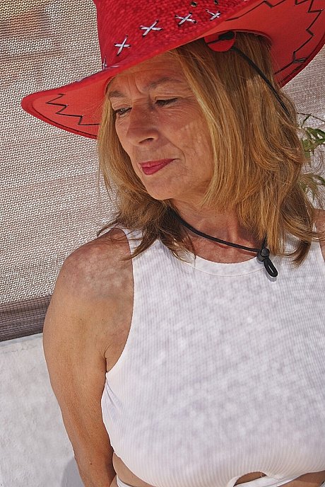 Mature woman Marta Style exposes her boobs and cunt on a sunny deck - Image 5 of 16  in Close Up category   featuring Marta Style 