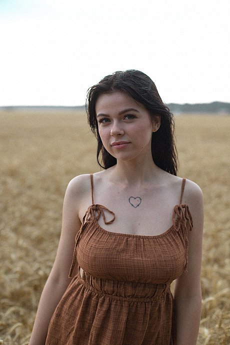 Breathtaking amateur babe Lyalya massages her humongous boobs in a wheat field - Image 4 of 20  in Outdoor category   featuring Stripchat Lyalyaaa 