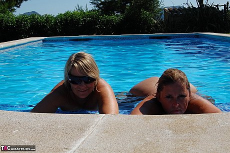 Old plumper charming Susi and a gf get out of a pool nude - Image 10 of 16  in Close Up category   featuring Sweet Susi 