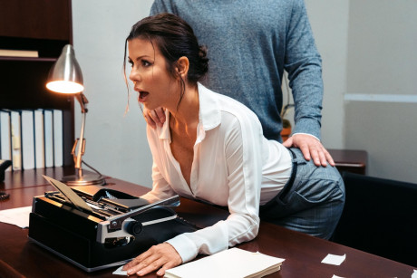 Buxom secretary Alexis Fawx has hardcore anal sex with her boss in his office - #1354787