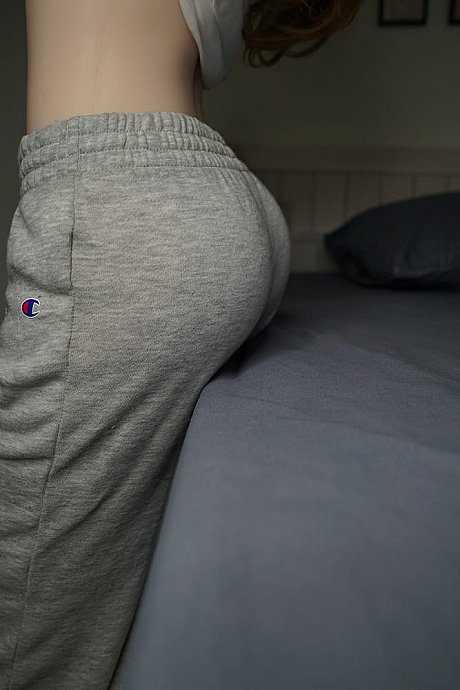 Hot blondie and busty ginger head expose their unprotected butts in sweatpants - Image 16 of 21  in Sex Doll category  