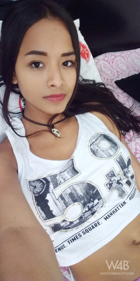 Marvelous latina teenie Liloo takes selfies of her attractive boobies twat and feet - #490906