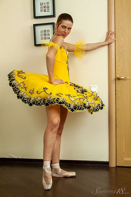 Stunning sexy ballerina Metis P hits upon great poses while stripping to her slippers - Image 1 of 16  in Close Up category   featuring Metis P 