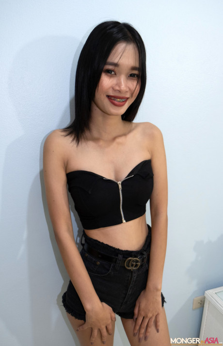 Ravishing charming Thai teen Bussaba goes unclothed at the casting & shows her titties - #1211620