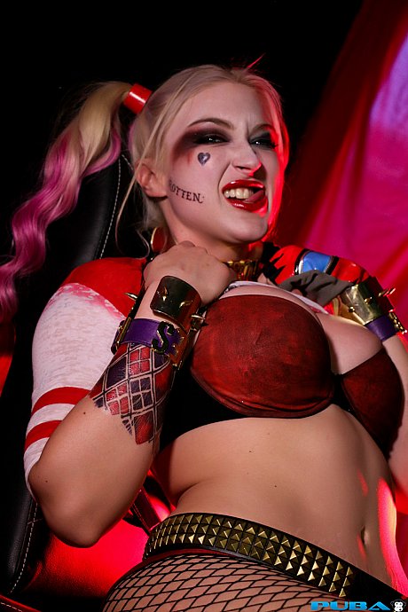 Crazy blondy slut gf broad Leya Falcon displays her large melons in fishnets - Image 13 of 21  in Pantyhose category   featuring Leya Falcon 