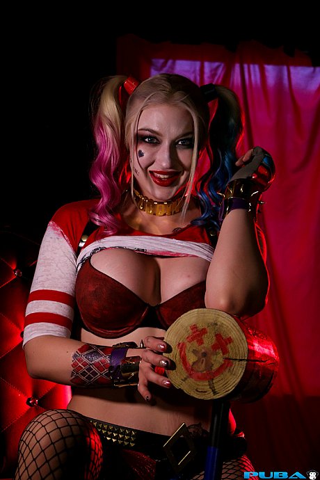 Crazy blondy slut gf broad Leya Falcon displays her large melons in fishnets - Image 17 of 21  in Pantyhose category   featuring Leya Falcon 