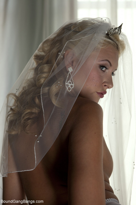 Blondy bride Katie Summers doffs her wedding dress & poses topless in undies - #44477