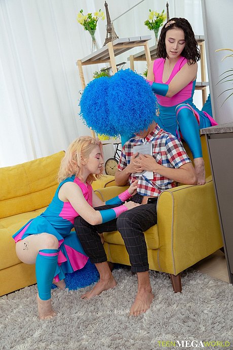 Cute skinny cheerleaders Mia Parker and Milana A share a warm cock - Image 3 of 20  in Teen category   featuring Milana Milka, Ilyas, Mia Parker 