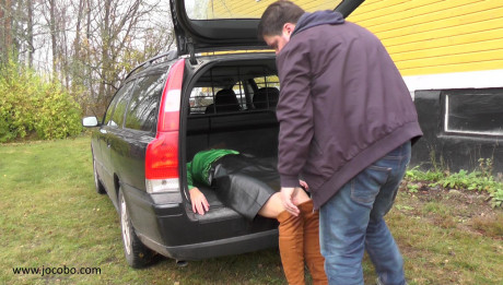 Brunette female is rendered unconscious before being loaded into a minivan - #1093944