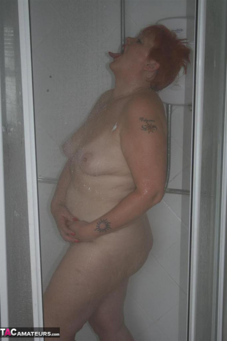 Older ginger head Valgasmic Exposed gets caught totally nude while in the shower - #1280267