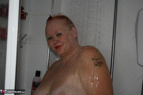 Older ginger head Valgasmic Exposed gets caught totally nude while in the shower - #1280278