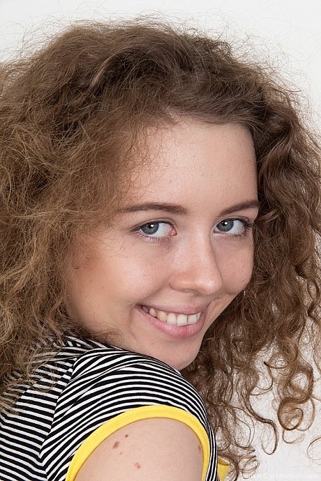 Fine curly haired teen Viola R unveils her fabulous ass & silky cunt in a solo - Image 2 of 21  in Pussy category   featuring Viola R 