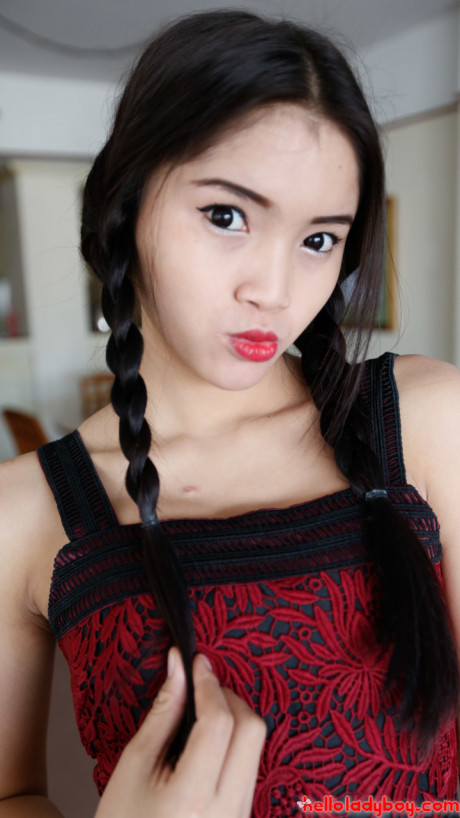 Stunning petite oriental babes show off their wonderful young tits - #1395818