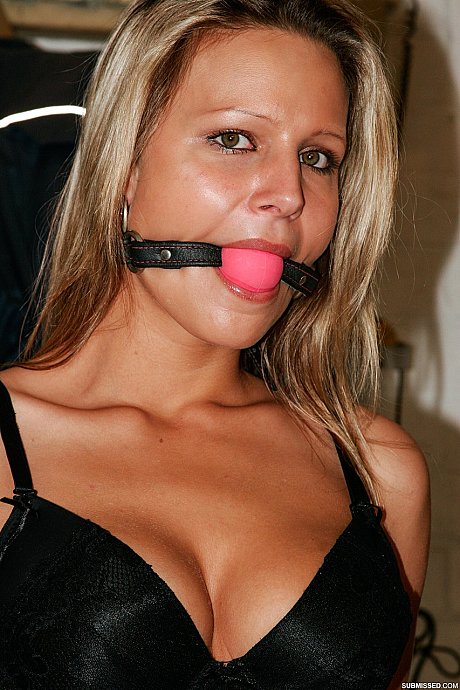 Ball-gagged and bound blonde Samantha gets her massive breasts exposed and groped - Image 2 of 21  in Bondage category   featuring Samantha 