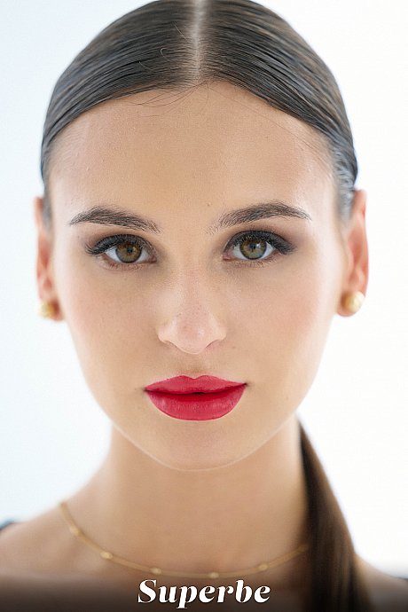 Glamorous babe with red lips Camilla Luskin spreads her legs in fine undergarment - Image 2 of 21  in Model category   featuring Camilla Luskin 