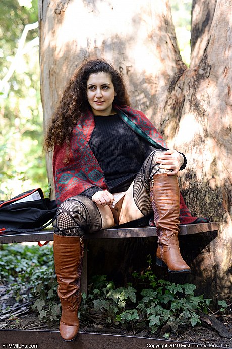 Chunky amateur sports the upskirt look while modeling underwear and boots - Image 10 of 15  in Amateur category   featuring Miss Arab Lili 
