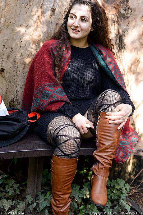 Chunky amateur sports the upskirt look while modeling underwear and boots - Image 12 of 15  in Amateur category   featuring Miss Arab Lili 