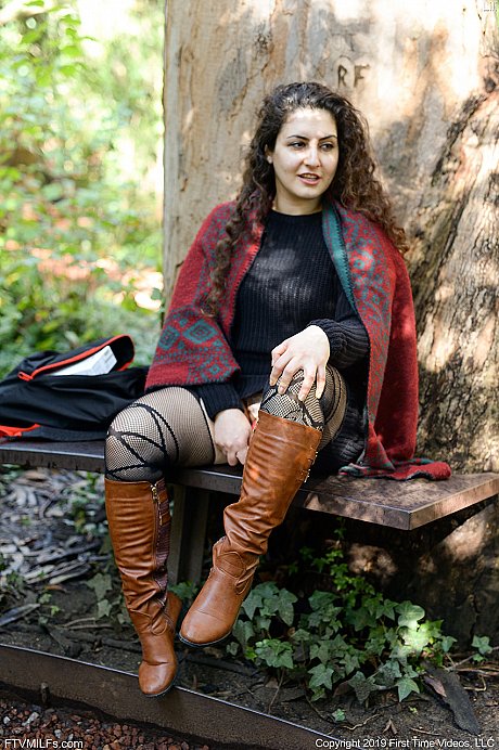 Chunky amateur sports the upskirt look while modeling underwear and boots - Image 14 of 15  in Amateur category   featuring Miss Arab Lili 