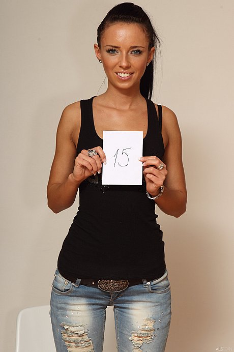 Newbie Gina Devine undresses at the casting and shows her tattooed tanned body - Image 2 of 20  in Amateur category   featuring Gina Devine 