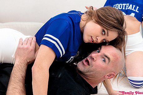 Petite cheerleaders Katie Kush and Maria Kazi share their stepdad's cock - Image 8 of 21  in Ass category   featuring Maria Kazi, Katie Kush 