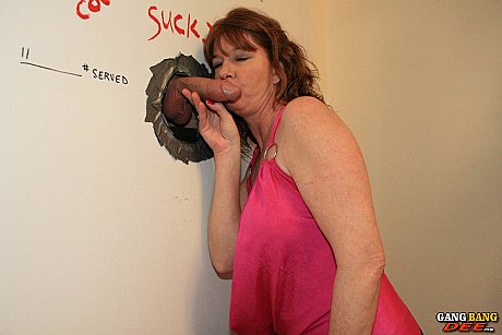 Busty amateur ex-wife goes bare-breasted and swallows a gigantic thick penis at the gloryhole - Image 2 of 21  in Amateur category   featuring Dee Delmar 