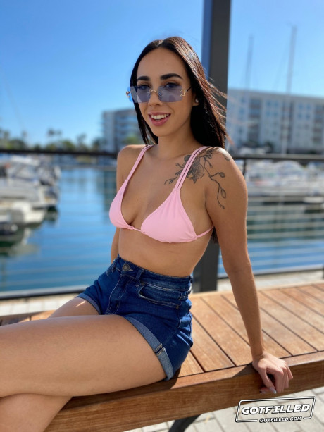 Italian babe with a giant ass Gaby Ortega mounts a huge schlong POV style