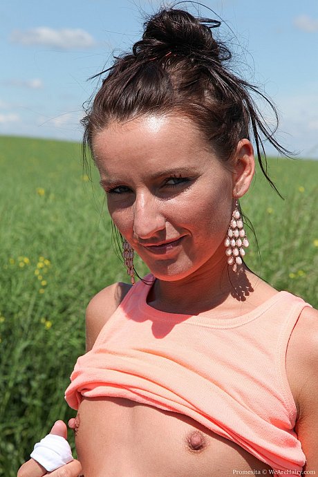 Bicycling sweetie Promesita pause to sun her bushy snatch & sexy tiny melons - Image 3 of 16  in Pussy category   featuring Promesita 