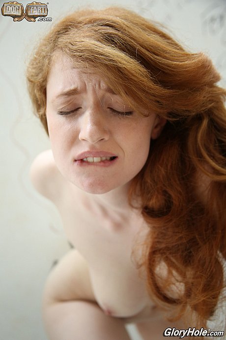 Cheating redhead Abbey Rain gets anonymous BBC gloryhole cunt stuffing - Gallery #12250