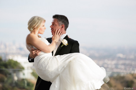 Hot blonde Anikka Albrite consummates her marriage vows after getting married