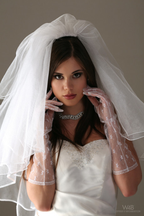 Pretty bride Little Caprice takes her wedding dress off & shows her hot pussy - #1180296
