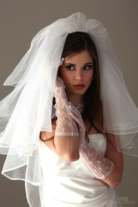 Pretty bride Little Caprice takes her wedding dress off & shows her hot pussy - #1180297