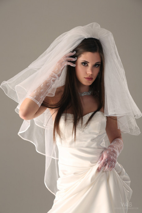 Pretty bride Little Caprice takes her wedding dress off & shows her hot pussy - #1180299