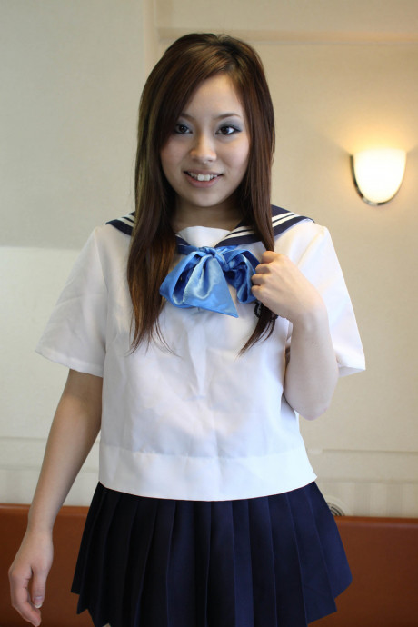 Chinese schoolgirl shows off her gigantic behind & her furry muff in a bedroom striptese - #1243603