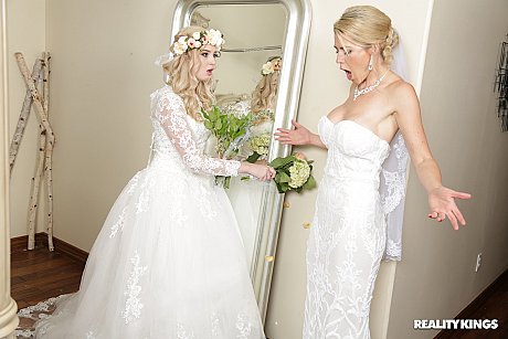 Hot lesbian brides Lexi & Kit snatch suck & scissor before sharing a massive schlong - Image 11 of 20  in Teen category   featuring Kit Mercer, Lexi Lore 