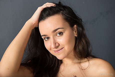Petite brunette young gets totally nude on a pallet in a basement - Image 5 of 16  in Teen category   featuring Sanita 