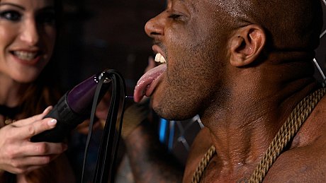 Sophia Locke pegs a restrained ebony fiance bf man during a bout of femdom play - Image 5 of 20  in Pussy category   featuring Sophia Locke, Micah Martinez 