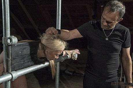 Blond sex slave Roxy Risingstar find herself being tortured while in bondage - Image 16 of 16  in Legs category   featuring Roxy Risingstar 