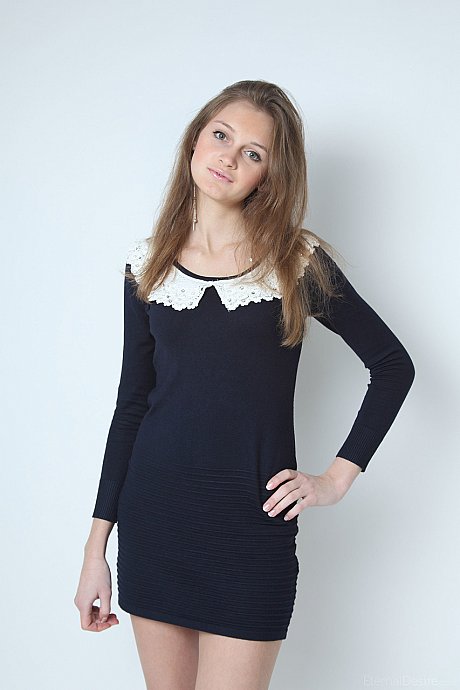 Adorable babe Linessa shows her beautiful body in a lovely dress & while undressed - Image 19 of 20  in Model category   featuring Linessa 