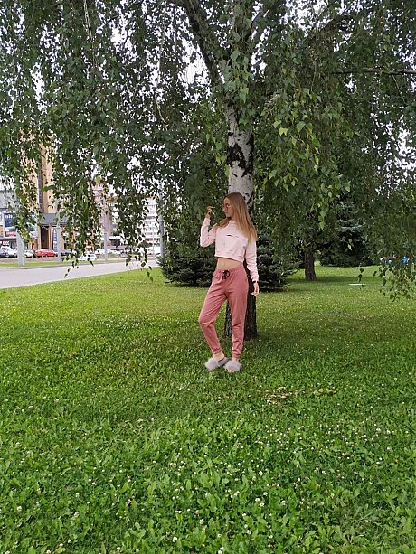 Skinny blonde amateur Katie posing in her lovely sportswear in public - Image 3 of 20  in Legs category  