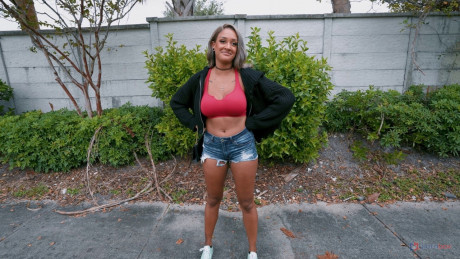 Hitchhiker with huge boobs Zoey Sinn has hardcore sex with a stranger in his car - #806914
