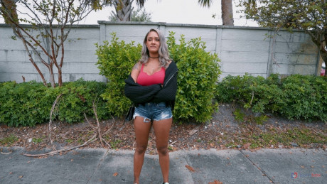 Hitchhiker with huge boobs Zoey Sinn has hardcore sex with a stranger in his car - #806920