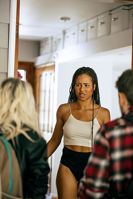 Bisexual black Kira Noir rides a white dude after lesbian sex with a blonde - Image 7 of 21  in Spreading category   featuring Kira Noir, Dante Colle, Kenna James 
