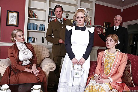 Cute milf Loulou has orgy with Rebecca Moore and dose blowjob - Image 1 of 16  in FFM category   featuring Loulou, Rebecca Moore 