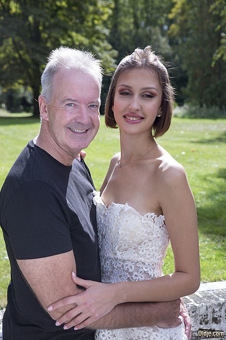 Slim Jessika Night exposes her figure before hardcore sex with an old husband man man - Image 1 of 20  in Teen category   featuring Boris, Jessika Night 