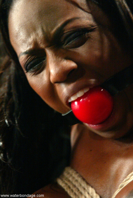 Bound & ball-gagged black MILF with giant tits Jada Fire gets toyed to climax - #570854