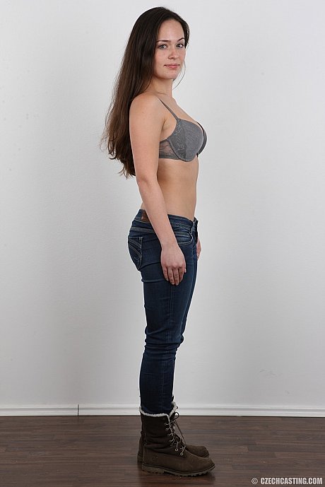 Beautiful brunette in jeans peels slowly for this photo striptease series - Image 5 of 20  in Babe category   featuring Katerina 