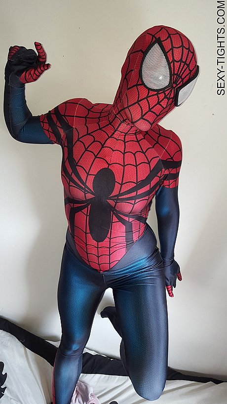 Cosplayer shows off her tight booty in a Spiderman costume on her bed - Image 15 of 15  in Sexy category  