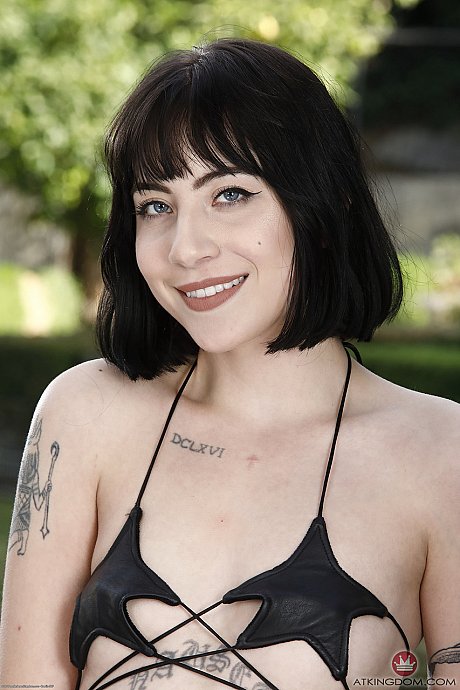 Inked teen Charlotte Sartre showing her large round behind and holes up close - Image 2 of 20  in Close Up category   featuring Charlotte Sartre 