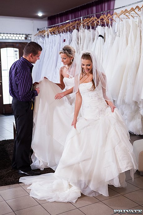 Brides Alexis Crystal & Samantha Jolie share a penis in a wedding dress salon - Image 21 of 21  in Pussy category   featuring Alexis Crystal, Samantha Jolie 